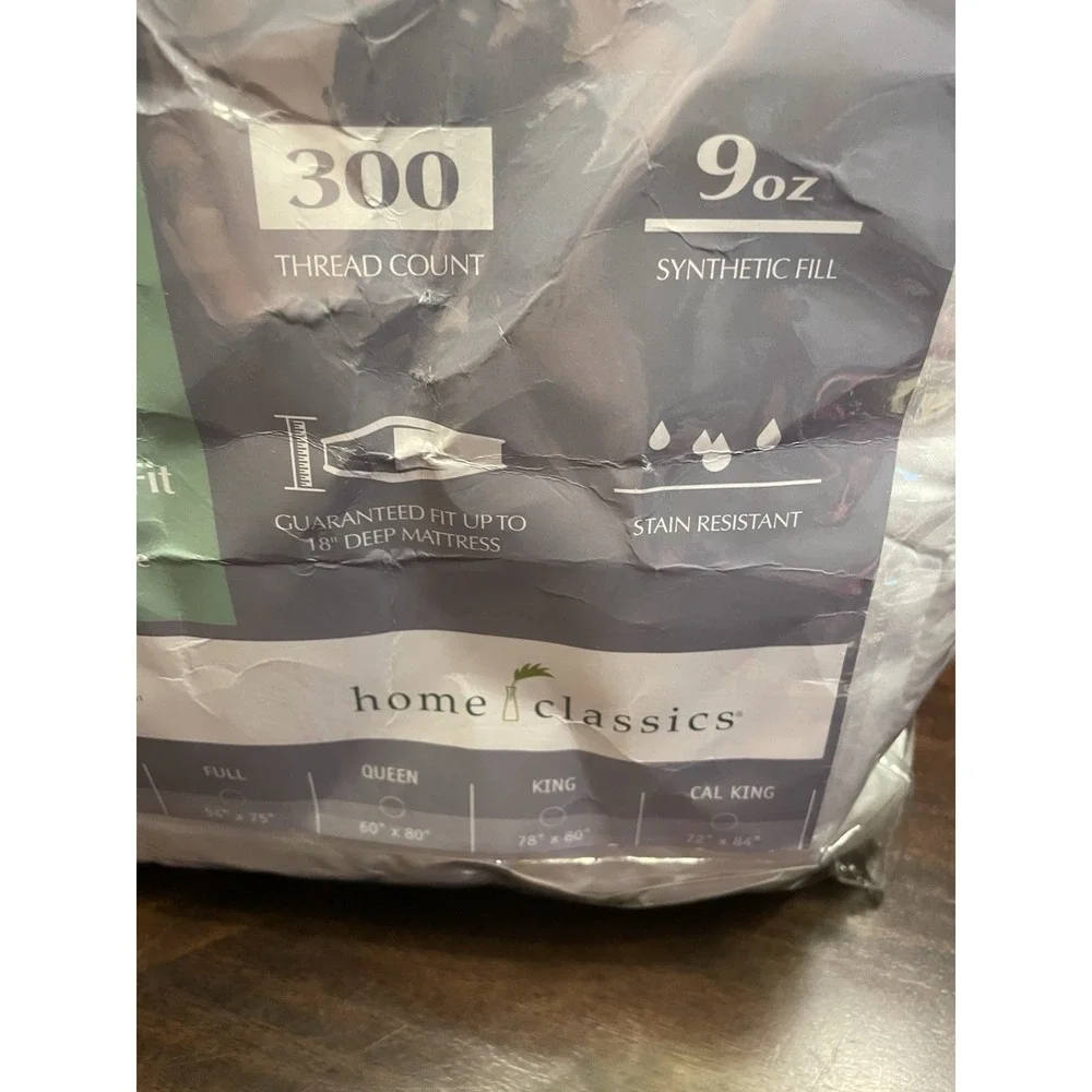 Home Classics Pima Cotton 300 Thread Count Twin Mattress Pad New